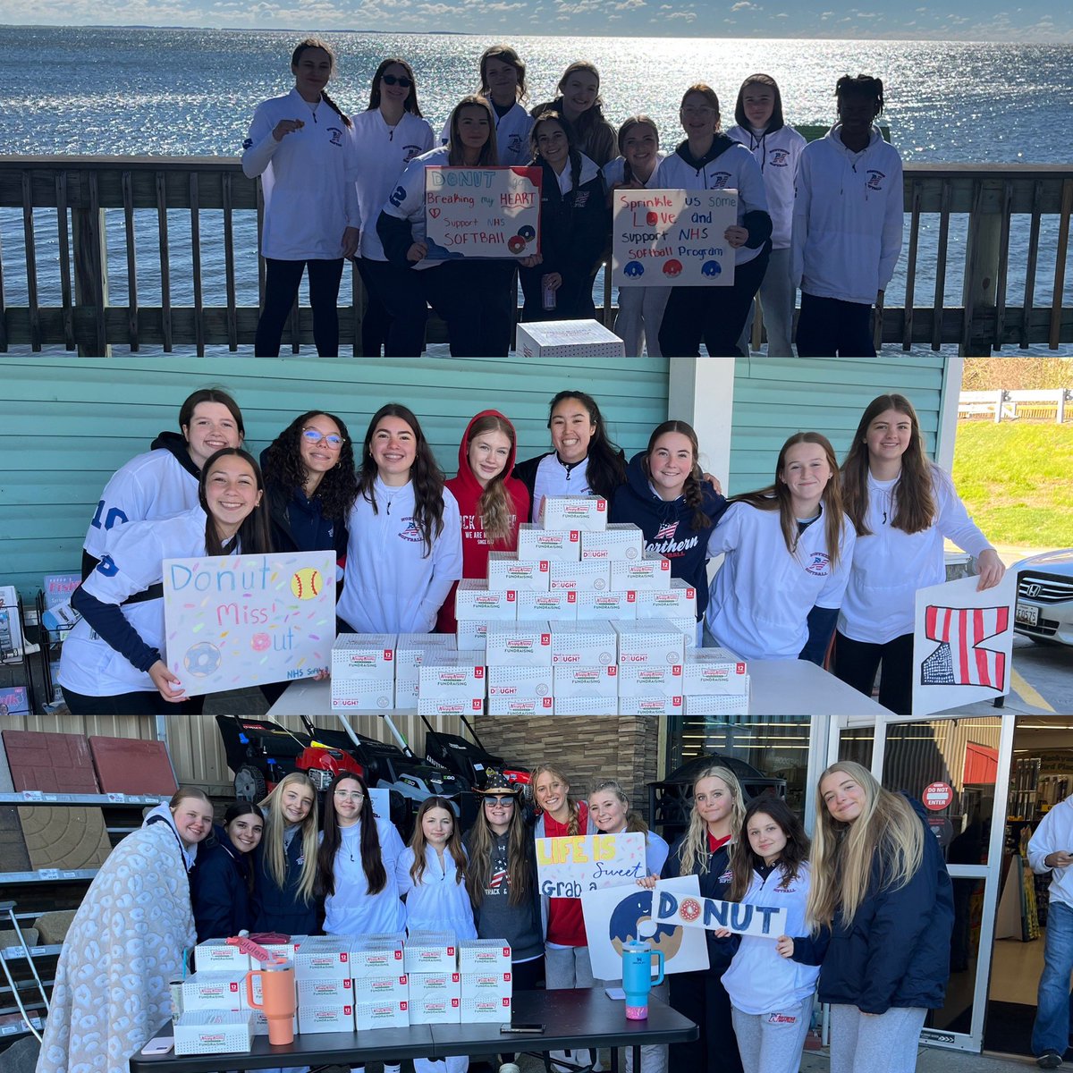 _NHS_Softball's tweet photo. Girls are putting in the work today! Save them from the cold and get your Krispy Kreme 🍩!!!  You can find us at Ace, Rolands and the Boardwalk! https://t.co/hy82irYBlI