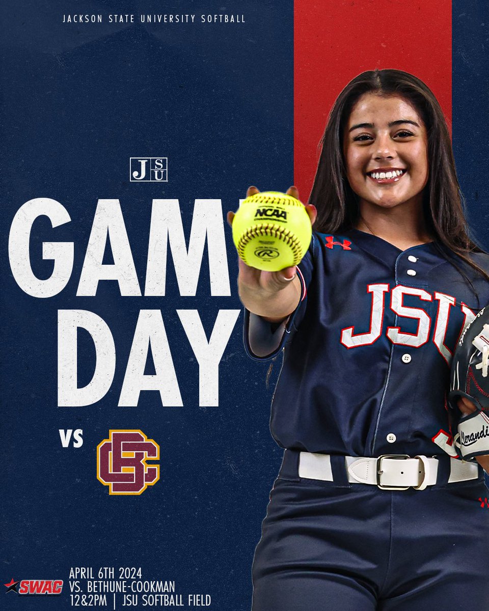 Come out and support the Tigers today before heading out to the Spring Game at 12pm & 2pm as they host Bethune-Cookman at the JSU Softball Field🥎 #TheeILove | #SWACSB | #GoJSUTigersSB🐅