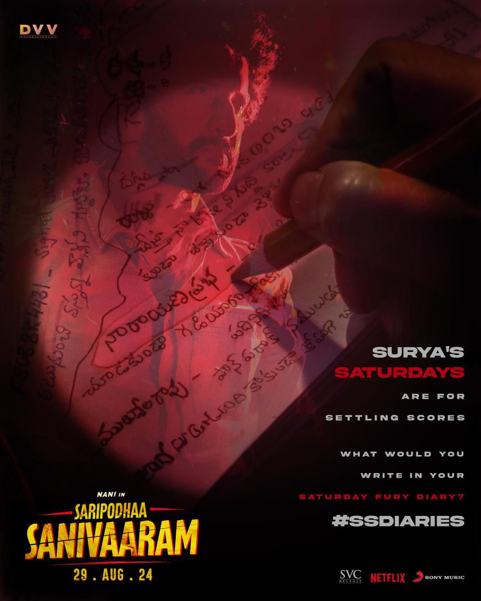 FilmyBowl's tweet photo. Usually, that's how Surya begins his RAGING GAME 🔥

What thoughts do you write down in your diaries?

Interesting responses will receive a surprise 😉 #SSDiaries

#SaripodhaaSanivaaram
#SuryasSaturday https://t.co/ebqpPPa5xZ