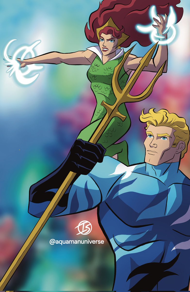 Aquaman and Mera circa 1986 by @Isimmons_art for The Aquaverse!