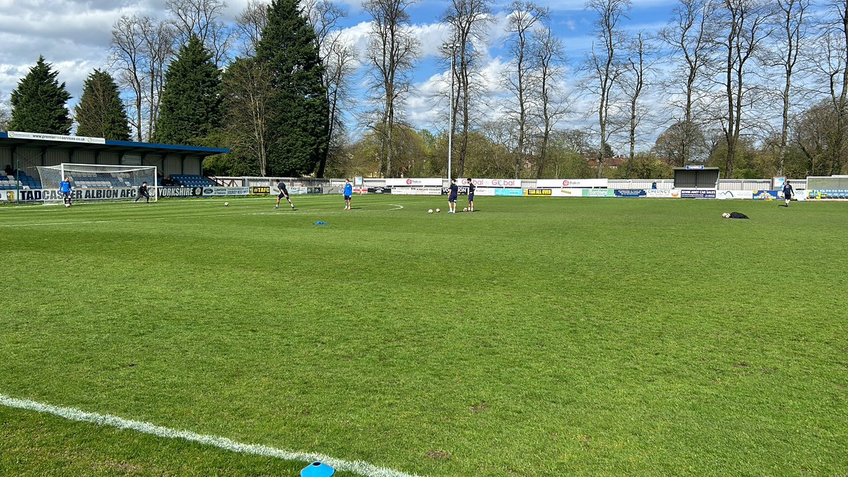 Pitch looking good as we near kick off @TadcasterAlbion and a big welcome to @TaddyNorway #ATAW