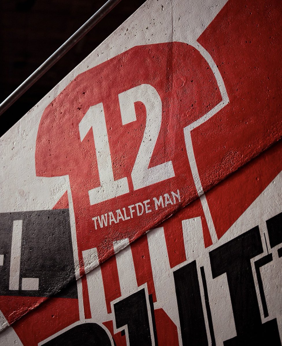 The typeface we developed for Dutch football club @psv in use on a mural. Image courtesy of PSV.