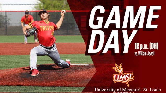 Gameday! The Tritons face William Jewell in double header action!
📍- St. Louis (UMSL Baseball Field)
🎥- glvcsn.com/umsl
📊- umsltritons.com/sidearmstats/b…
#⃣ - #GLVCbase #FeartheFork🔱#tritesup🔱