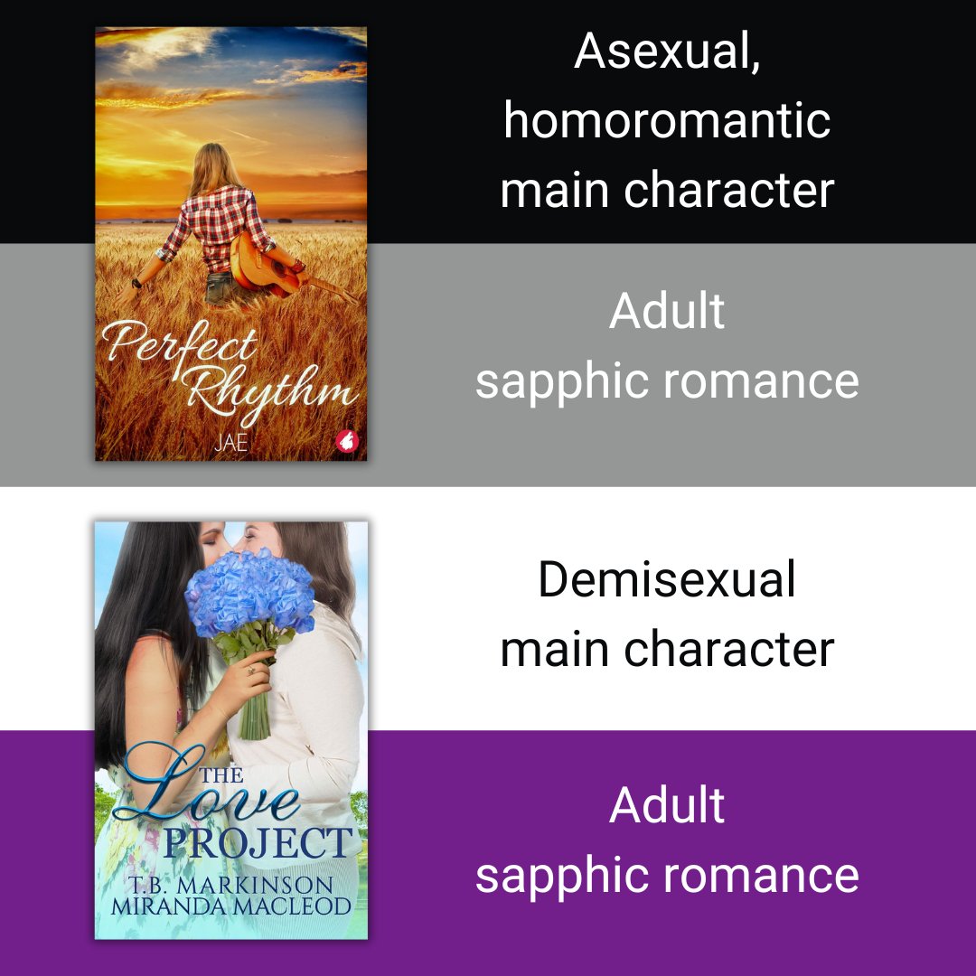 For #InternationalAsexualityDay, I thought I would share 12 sapphic books with asexual or ace-spectrum main characters. - My novel Perfect Rhythm - The Love Project by TB Markinson & Miranda MacLeod 1/6