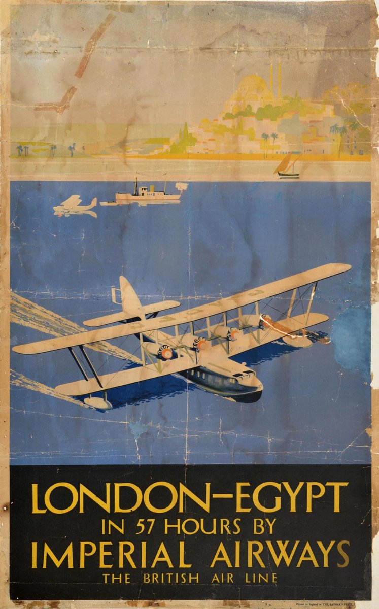 #LotOfTheDay 20 April Sale — View our auction catalogue and bid online now at antikbarauctions.com/catalogue/lot/… Lot 304: London Egypt in 57 Hours by Imperial Airways The British Air Line (1930s) #AntikBar #VintagePoster #Auction #Aviation #Travel More links/info antikbar.co.uk/antikbar-aucti…