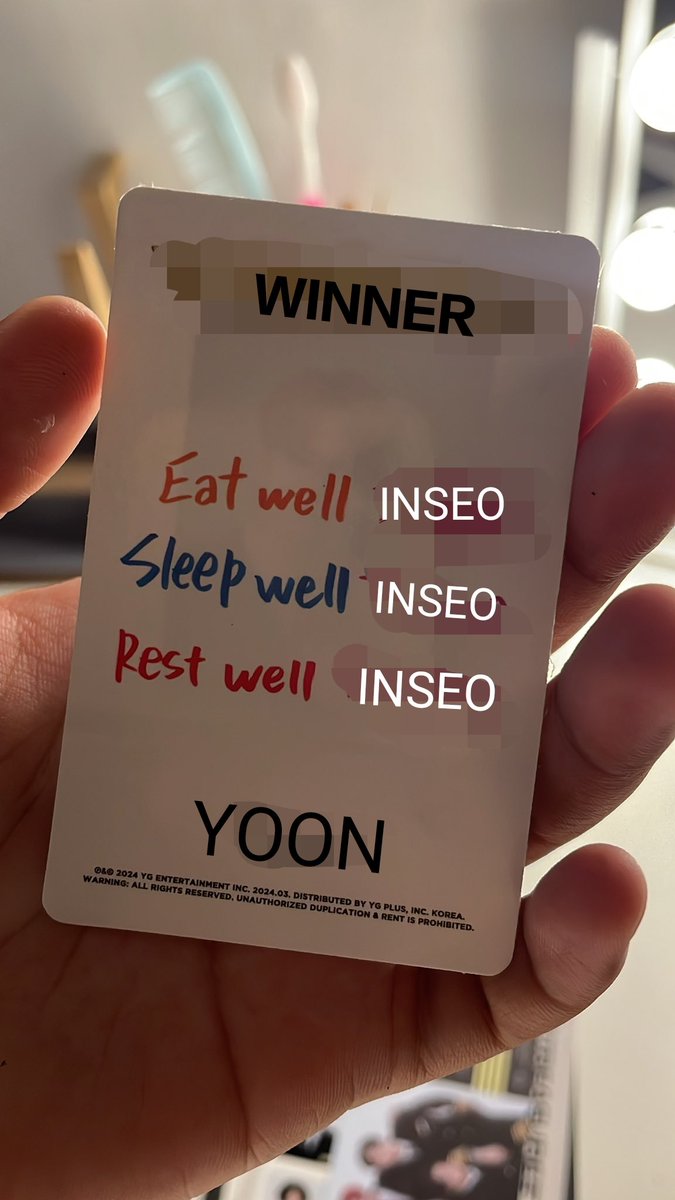 EAT WELL,
SLEEP WELL,
REST WELL,

ONLY FOR WINNER AND INNERCIRCLE

MAKE YOUR OWN MESSAGE TO YOUR FANS