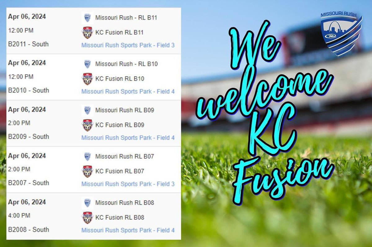 ⏰ Rise and Shine☀️ It’s game day!! Our @ECNLboys Regional League teams will be hosting @kcfusionsc today at @MoRushSoccer Soccer Complex. Come on out and cheer us on!