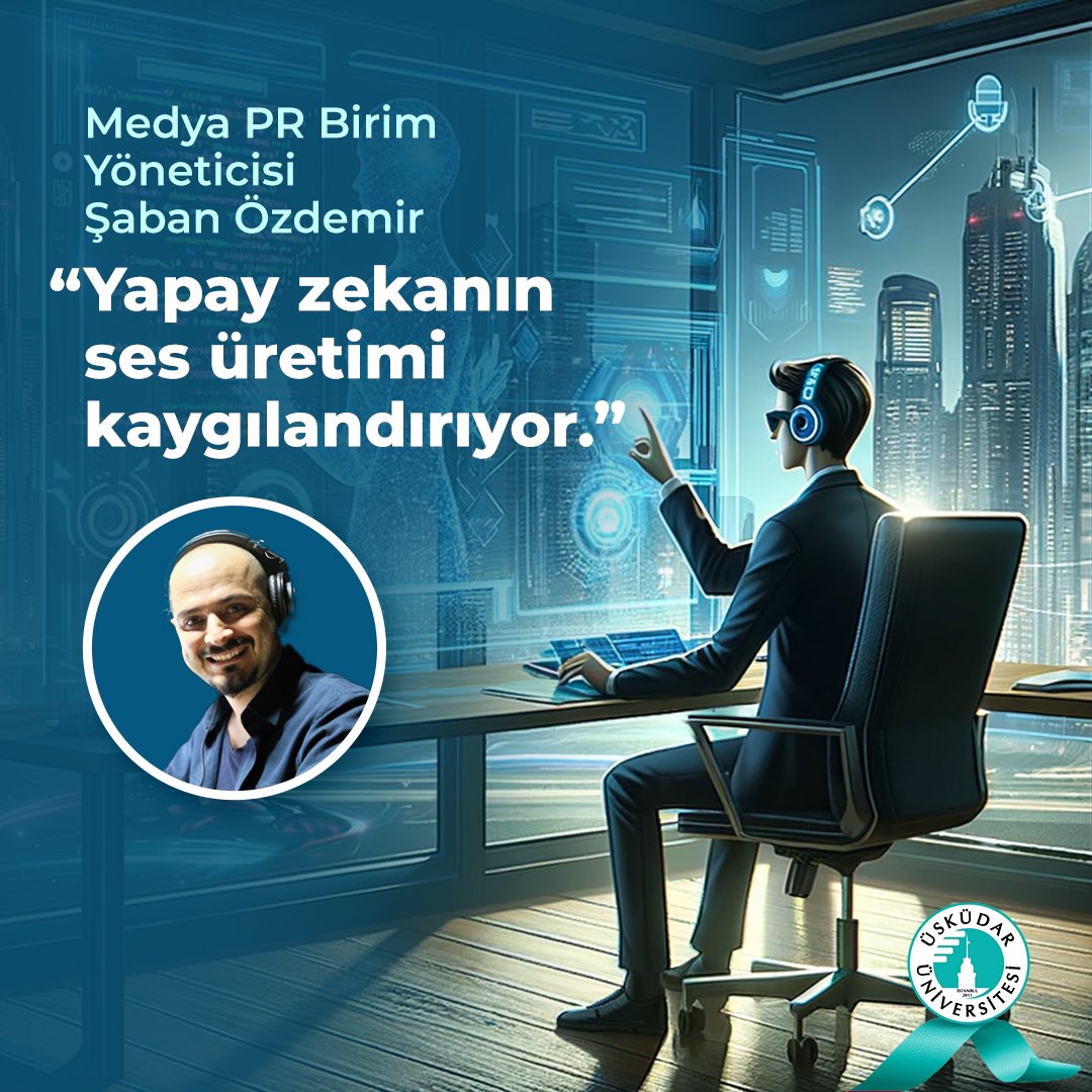 Medya PR Birim Yöneticisi ve Seslendirmen Şaban Özdemir, gerçek insan sesini taklit edebilecek düzeye gelen ve çok tartışılan yapay zeka teknolojilerini değerlendirdi. Günümüzde yapay zeka tabanlı uygulamaların yaşamın her alanına nüfuz ettiğini belirten Özdemir, hayatı