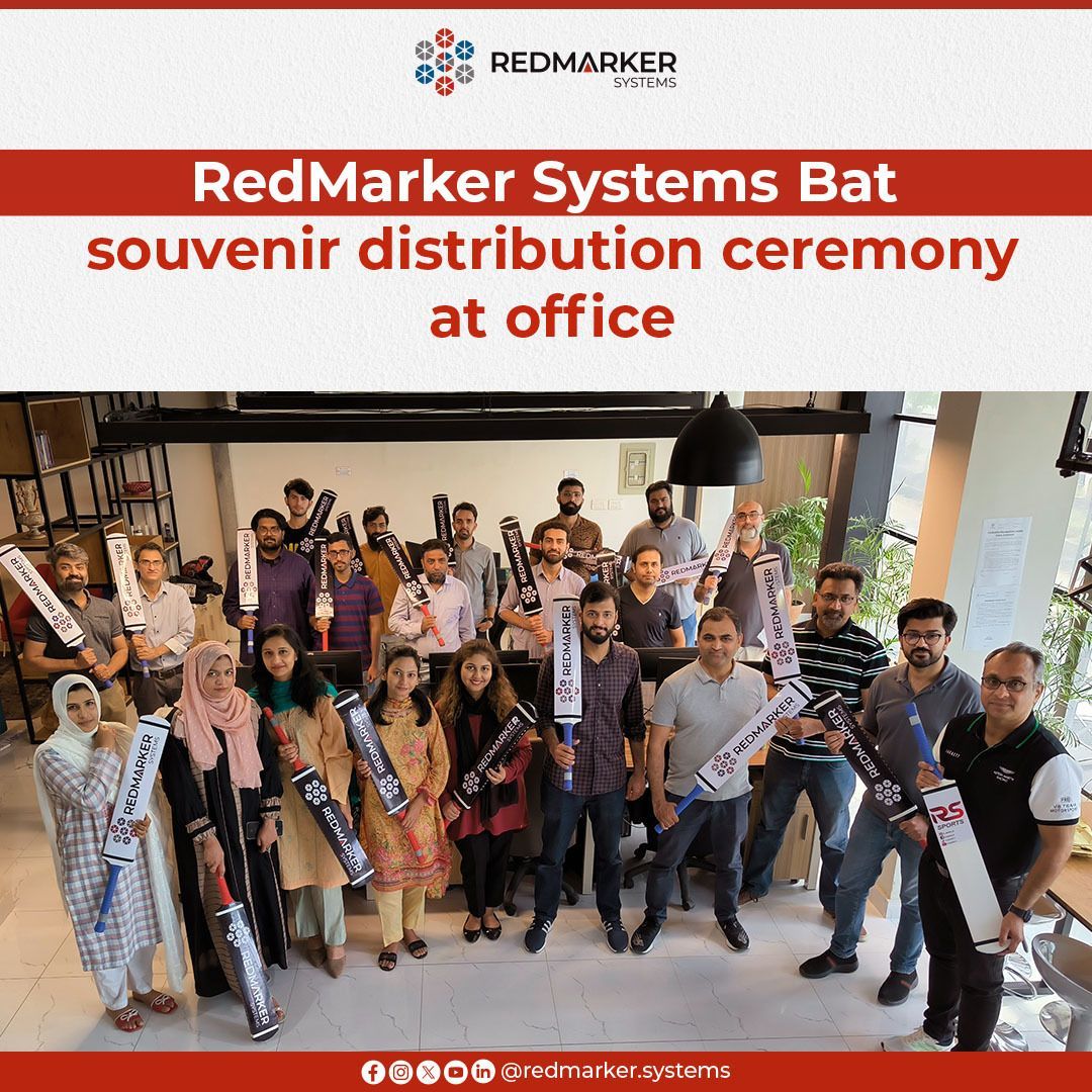 Exciting day at the RedMarker Systems office as we celebrate with a bat souvenir distribution ceremony!

#OfficeCelebration #RedMarkerSystems #Bat