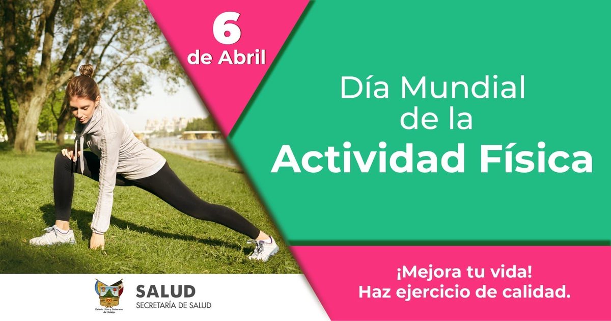 🗓️ 6 de abril | Día Mundial de la Actividad Física. 🏋️

¡Celebremos este día cuidando nuestro cuerpo! Ya sea caminando, corriendo, practicando deportes o bailando, cada movimiento cuenta para mejorar nuestra salud y bienestar. 🏃‍♂️🏋️‍♀️

#DíaMundialDeLaActividadFísica