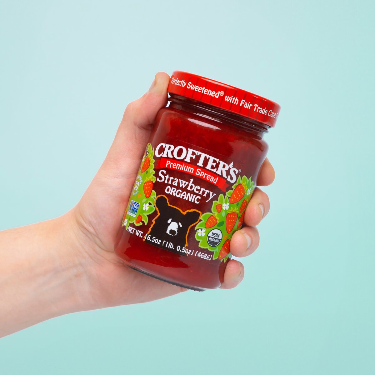 Our Premium Strawberry Spread is made of organic strawberries & Fair-Trade cane sugar.🌱🍓 Which means you taste more lip-smacking fruit juiciness and less plain sugar.😀🥄 Check out our full family of spreads here!👇 croftersorganic.com/our-spreads/ #CroftersOrganic #MoreFruitLessSugar