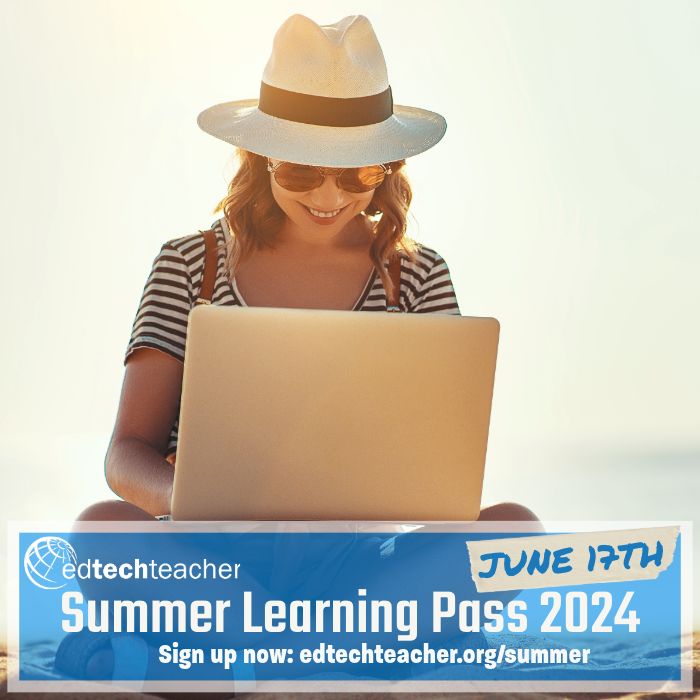 Our @EdTechTeacher21 Summer Learning Pass is back! One low-cost registration, 25+ engaging workshops, live and on-demand options. Topics on AI, Creativity, Accessibility, Differentiation, UDL, Leadership & EdTech app focused sessions. Learn more at buff.ly/2J9Qusy!