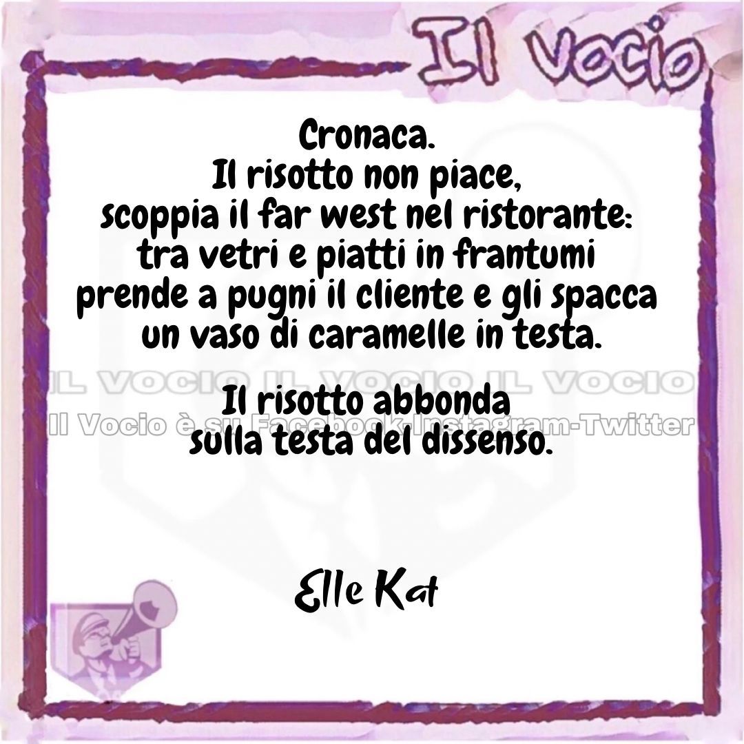 ilvocio's tweet photo. Elle Kat @ElleKat72 #6aprile #ilvocio #Venezia #CampolongoMaggiore #ristorante #rissa #dissenso #detto #riso #sciocchi https://t.co/GVi1uCsIIQ