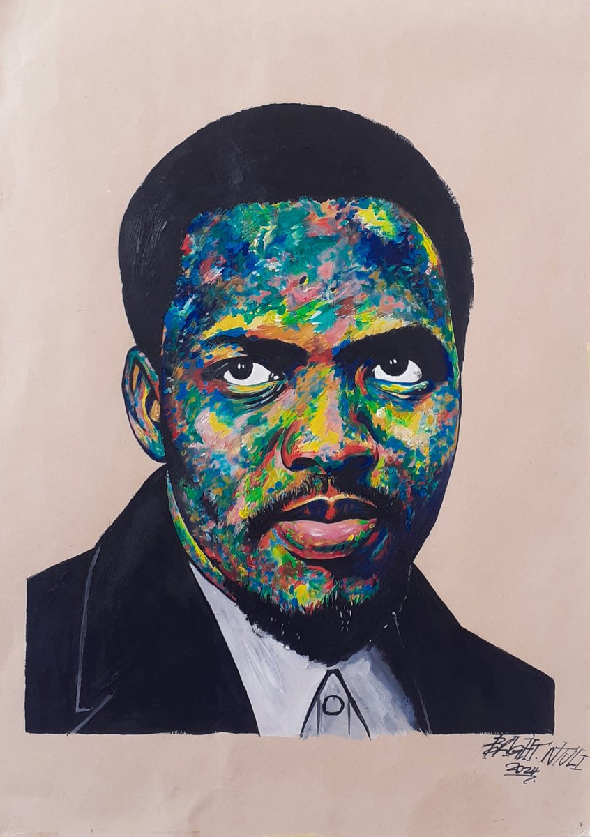 The great Steve Biko,
Acrylic paint on brown paper. 
#brightntuliart 🌻
#stevebiko
#southafrica 
▪︎▪︎▪︎
#Sundowns #jcole #kendricklamar