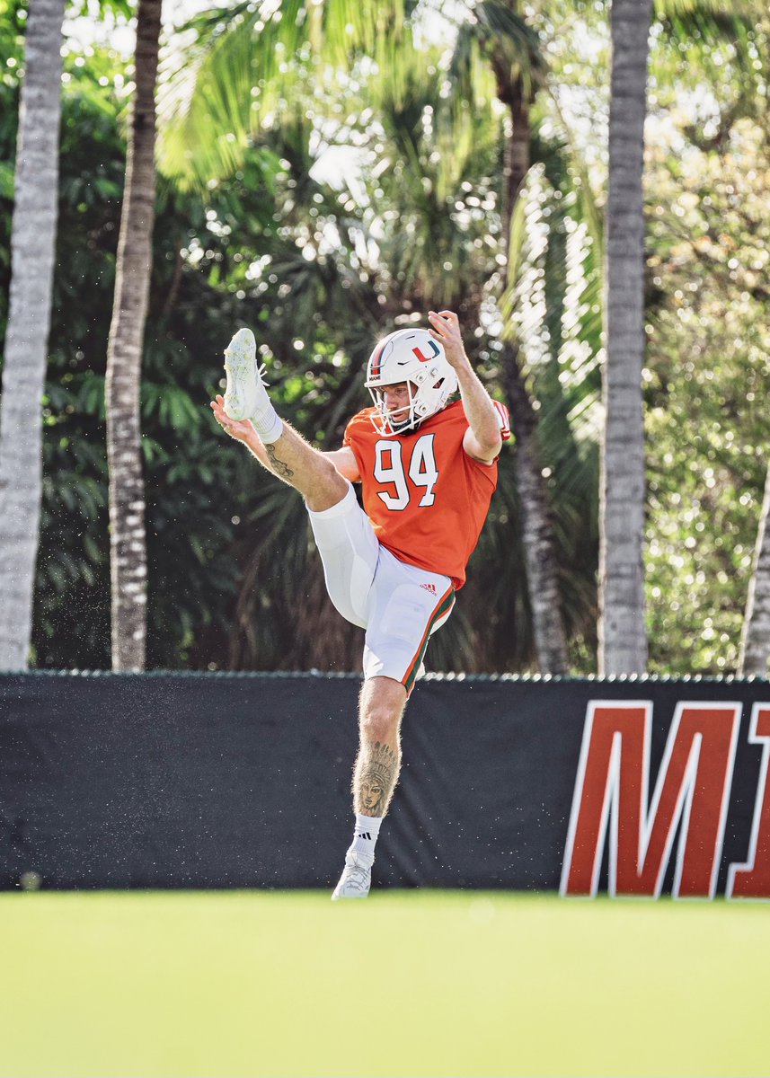 1⃣ week until the @CanesFootball Spring Game 🙌 Catch all the action at 4 p.m. on ACC Network Extra!