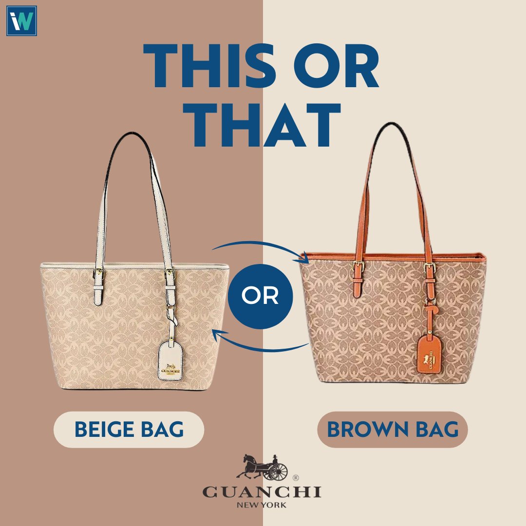 Beige beauty or Brown statement? 👜 Which Guanchi are you carrying? Vote '🖤' for Beige or '💥' for Brown for the This or That challenge! #GuanchiHandbags #ThisOrThat Remember to tune in at 4pm today for the show!