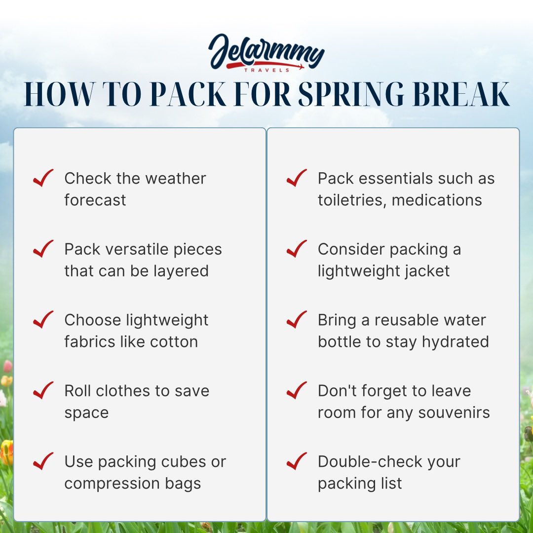 Lightweight layers, versatile outfits, and a touch of color for that perfect spring .Ready to embrace the season with style! #PackingTips #TravelLight #FashionForward #jelarmmytravels