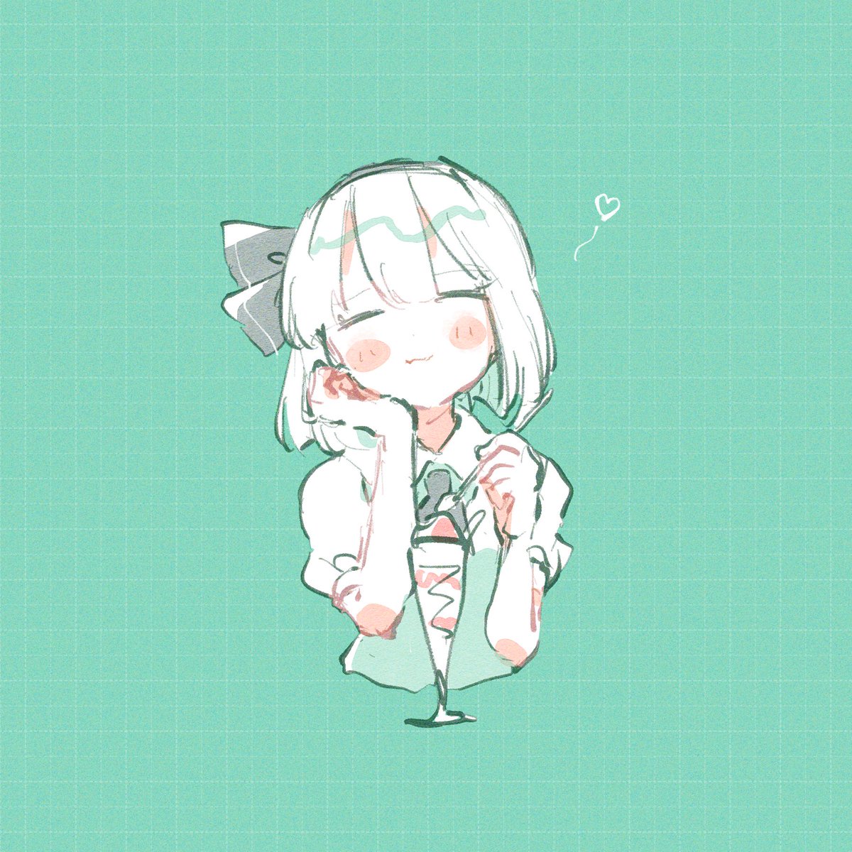 konpaku youmu 1girl solo blush smile short hair simple background shirt  illustration images