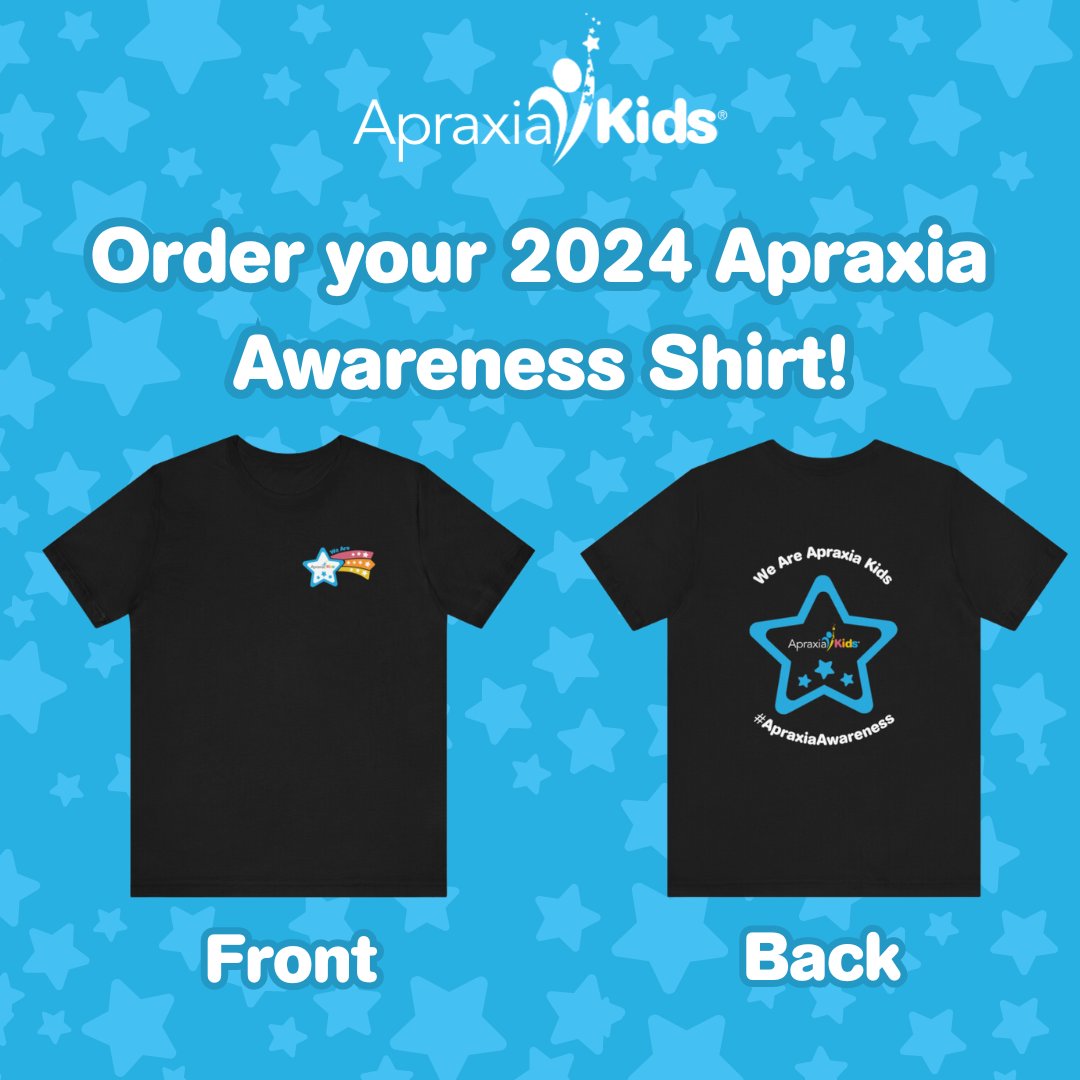 Order your 2024 Apraxia Awareness Shirt! Available in multiple colors. Check out our store: apraxia-kids.printify.me/products #ApraxiaAwareness #Apraxia #ApraxiaAwarenessMonth #CAS