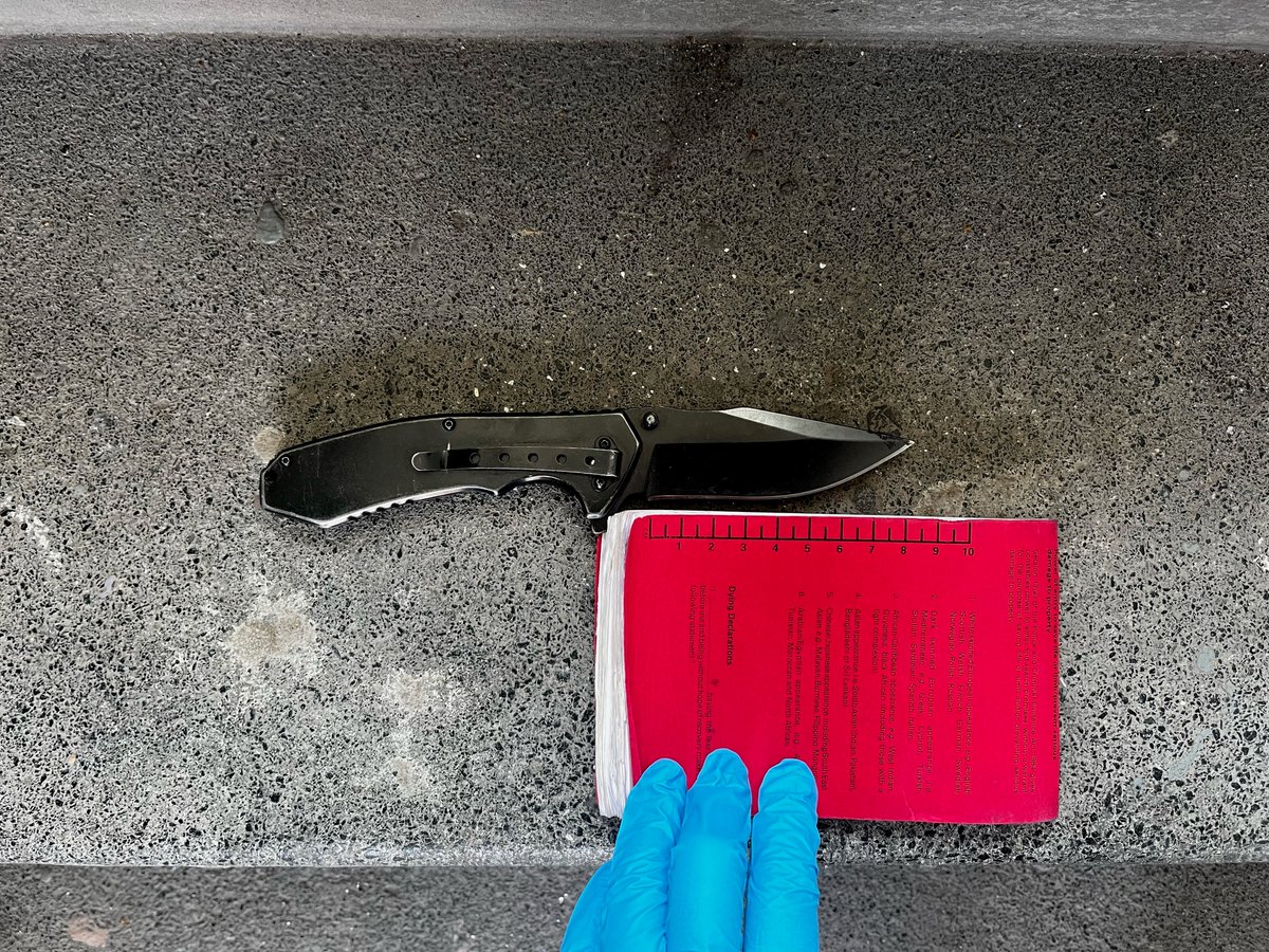St Helens officers were out on foot patrol today conducting weapon sweeps across the general area. Whilst searching an electrical cupboard that had obviously been forced open, this flick knife was found. The knife has been seized and will be disposed of safely :)