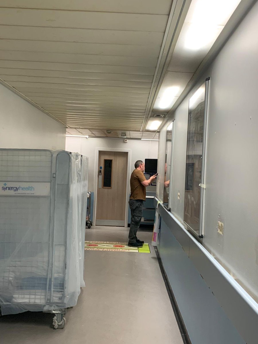 So excited for the big reveal of our new 'reflection corridor' on Monday. Work is ongoing all weekend to make this something special. #patientstories #enhancingourenvironments #adayatthecoast @awalkinthepark @BTHFT @tommyNtour