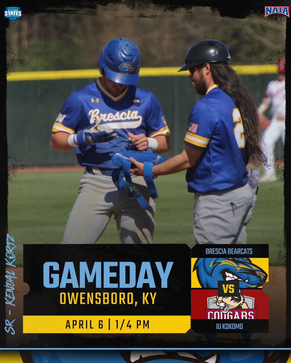 ⚾️ Time to jump back in and take the series! 🆚 IU Kokomo Cougars 📍 Kamuf Park | Owensboro, KY ⏰ 1/4:15pm CT 📊🎥 bresciabearcats.com/composite?d=20…