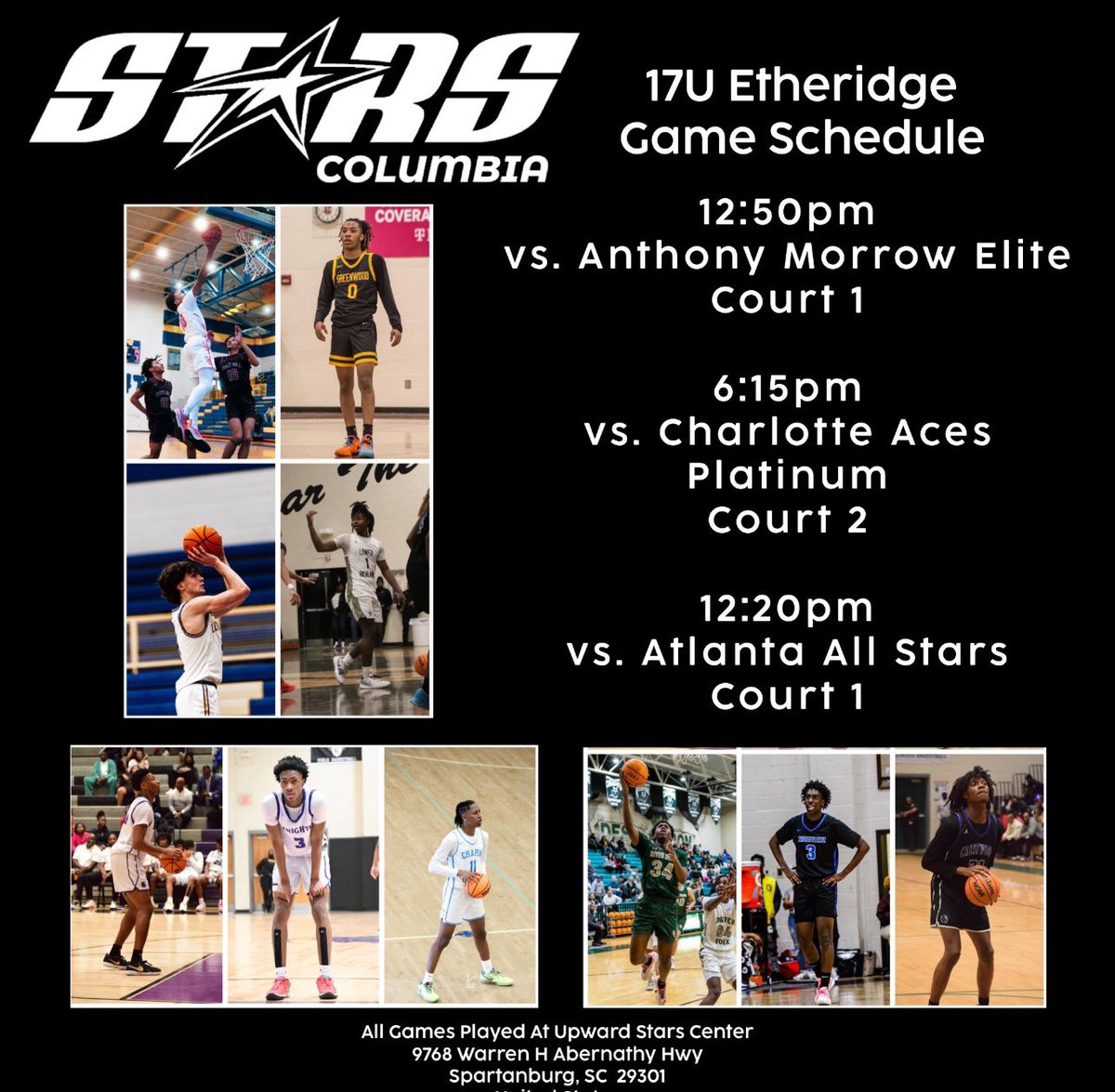 Game schedule for <a href="/OntheRadarHoops/">Shun Williams</a> this weekend in Spartanburg 
<a href="/UpwardStarsCola/">Upward Stars Columbia</a> <a href="/lhsmbb/">@LHSMBB</a>