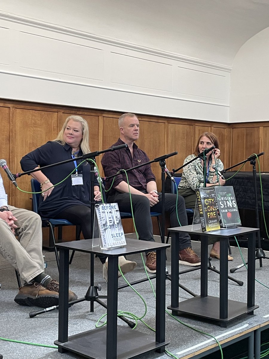 Fantastic crime panel at @beyondbookfest, which definitely proved crime writers have the most fun! 

Such interesting conversation about the impact of Christie, where the genre is and is going, and why readers love crime.

#BeyondTheBook #BeyondTheBookFestival #BookX #BookTwitter