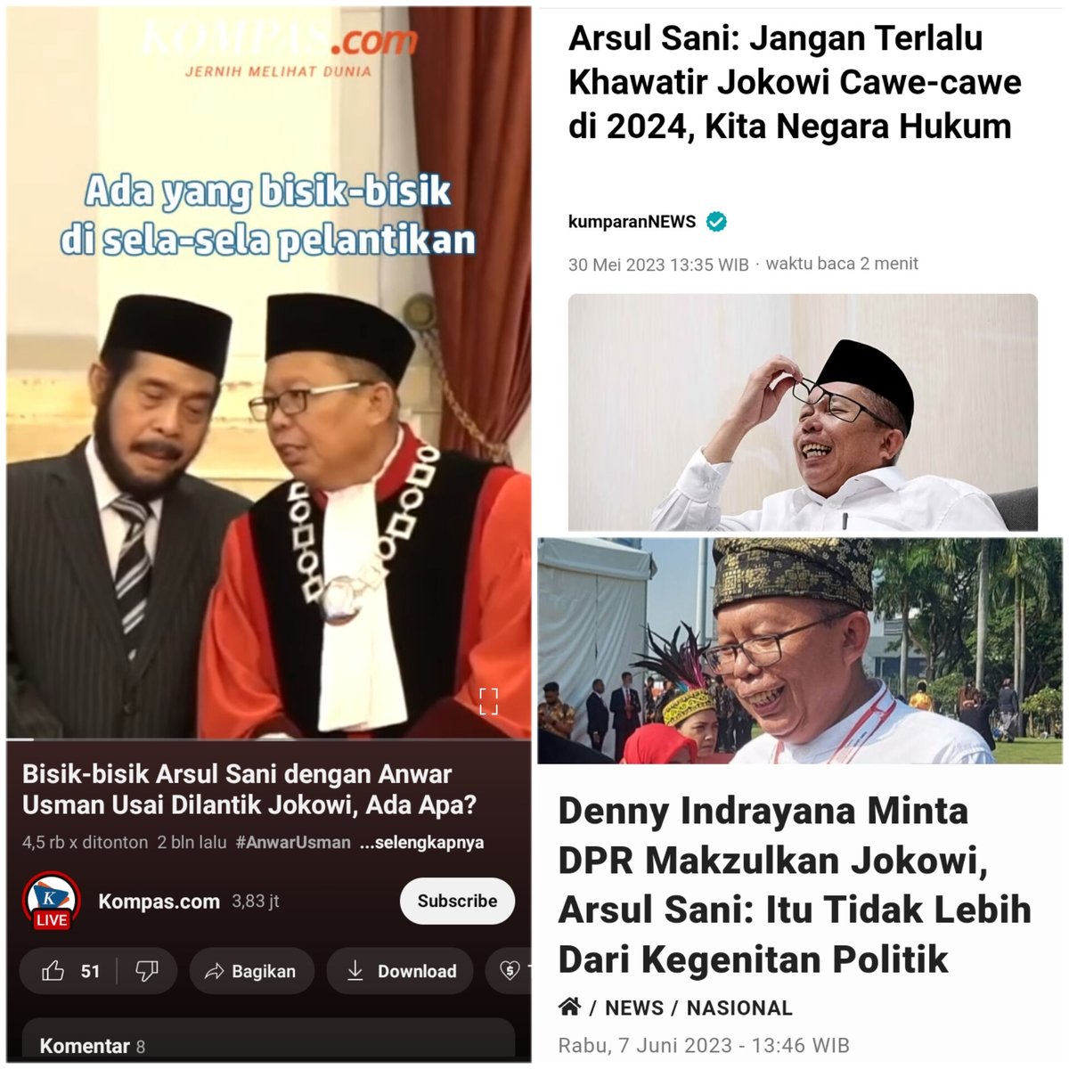 Hakim MK baru yg kemarin bela Jokowi, @arsul_sani baru dilantik @jokowi tahun ini, tepatnya sebulan menjelang pencoblosan. Silahkan nilai sendiri sappo.