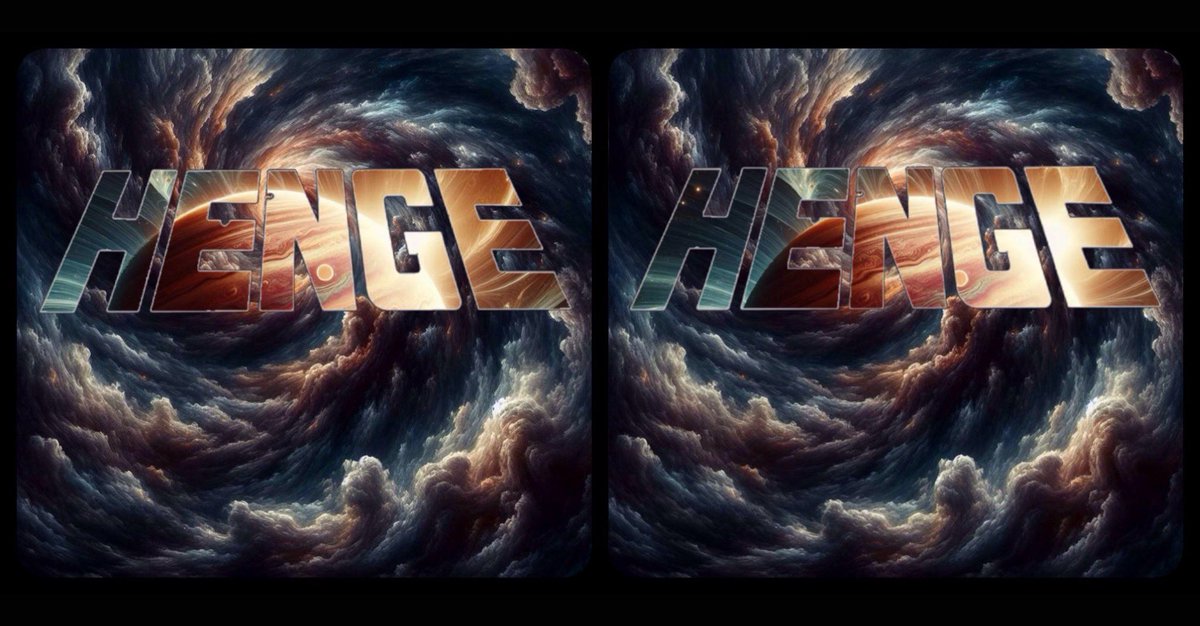 I have been playing with logos and interdimensional #3D #stereoscopic depth today. 

If you look through the @HENGE_band logo you should see Brother Goo’s home planet of Venus in the distance.