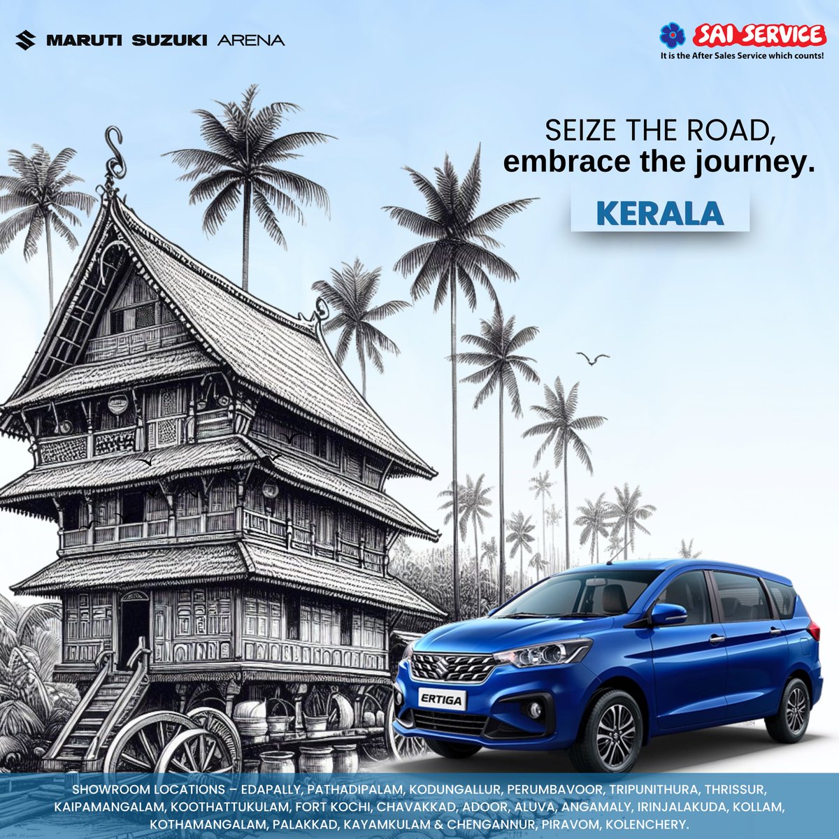 Every journey is an adventure when you drive with us. Visit your nearest Sai Service Arena showroom in Kerala today. To learn more about us click on saiservice.com. #saiservices #saiserviceindia #newcar #automotive #nexa #arena #marutisuzuki #suzuki #drivemode #drive