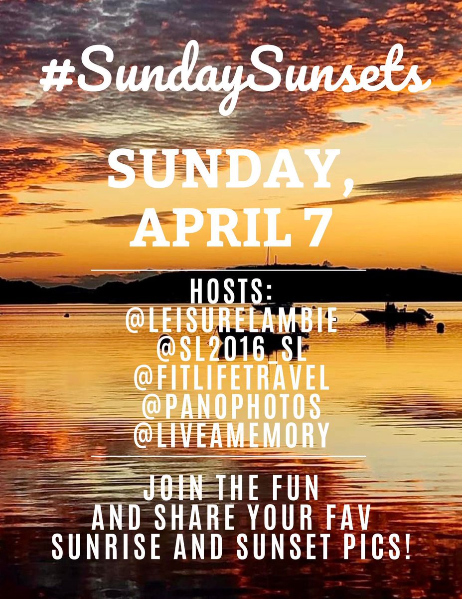 Seema (@sl2016_sl) on Twitter photo TOMORROW, my lovelies.
Get ready to share your beautiful sunrises/sunsets with the #SundaySunsets family for April.
Let’s flood these timelines with so much colour! Don’t forget to tag the team below (joined by our wonderful guest host <a href="/PanoPhotos/">Panoramas 📸📱</a>) so that we can share them TOMORROW, my lovelies.
Get ready to share your beautiful sunrises/sunsets with the #SundaySunsets family for April.
Let’s flood these timelines with so much colour! Don’t forget to tag the team below (joined by our wonderful guest host <a href="/PanoPhotos/">Panoramas 📸📱</a>) so that we can share them