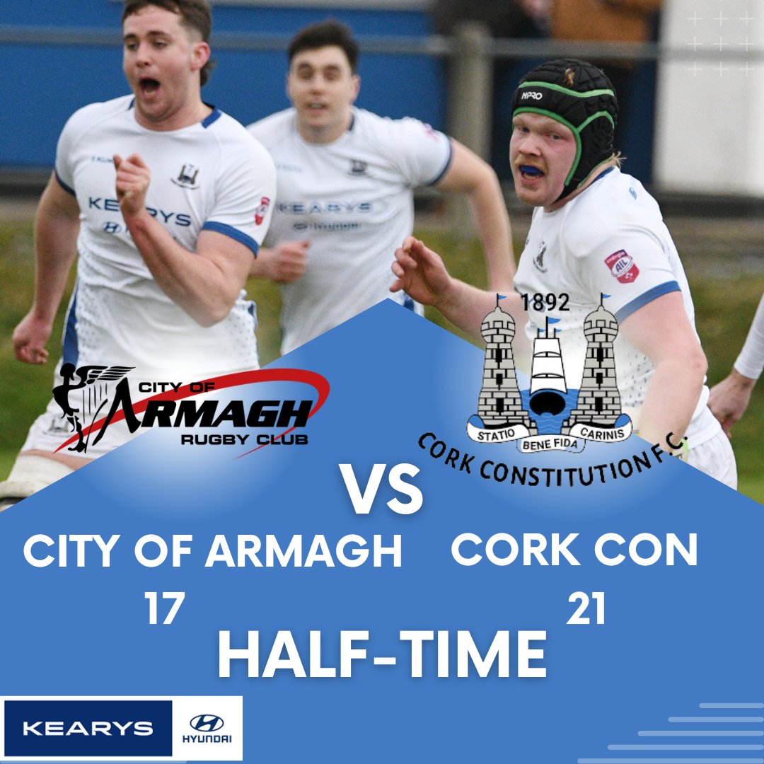 Half Time at Palace Grounds Armagh 17 Cork Con 21 @CityOfArmaghRFC #EnergiaAIL #PositiveEnergy #CorkCon 🔵⚪️⚫️🏉