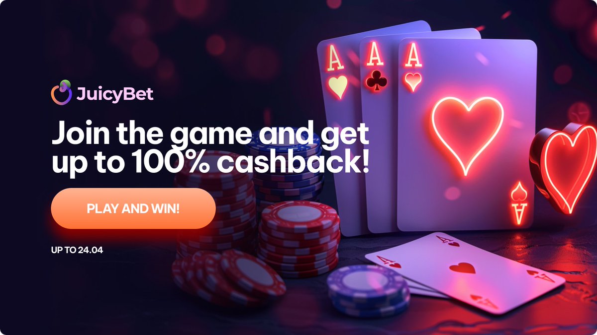 🎉 Join Big #JuicyBet Celebration! 🎉 

💰 It's go-time for two epic promos, 𝐞𝐱𝐜𝐥𝐮𝐬𝐢𝐯𝐞𝐥𝐲 𝐟𝐨𝐫 𝐨𝐮𝐫 𝐬𝐨𝐜𝐢𝐚𝐥 𝐦𝐞𝐝𝐢𝐚 𝐟𝐚𝐦! Jump in and be the first to start earning!

What's on offer:

1️⃣ 100% Cashback at Juicy Casino! Play, earn, and enjoy up to 30%…