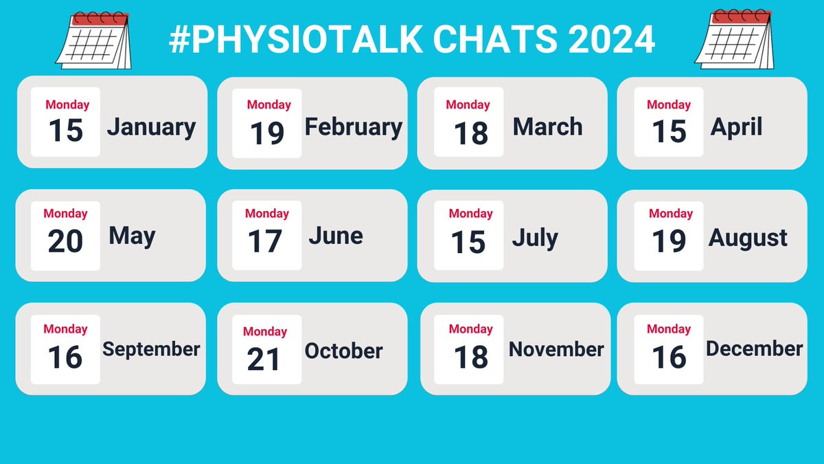 We are putting a pause on our #physiotalk chats at present. Despite polling showing an interest in continuing with monthly tweetchats, the numbers taking part have been too low to make a chat viable. So if you are looking to tonights chat - we are sorry there isn't one!