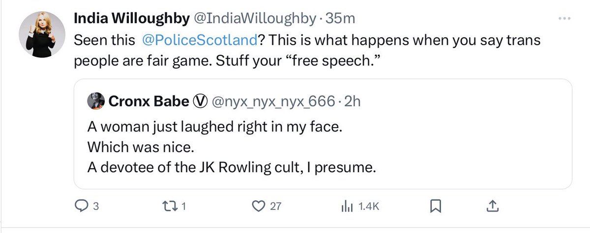Phoebe2403's tweet photo. For Godโs sake @PoliceScotland, this man couldโve DIED from this sort of behaviour, have you no shame?!! See @jk_rowling, this is what youโve encouraged! That poor man, being, um, laughed at! ๐ https://t.co/eK90JLUCV9