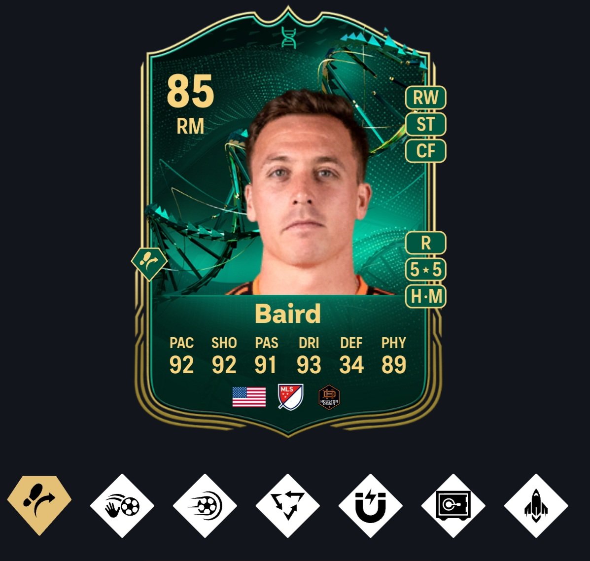 BevinsTeach's tweet photo. @FIFA22_INFO Can't imagine anyone else has a Corey Baird evolution at all. https://t.co/FwOtrQh1aL