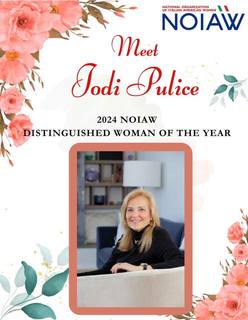 Meet the 2024 NOIAW Distinguished Woman of the Year, Jodi Pulice, who will be honored at our Annual Luncheon on Saturday, April 13, at the St. Regis Hotel New York. More on our FB, IG, and LinkdIN.