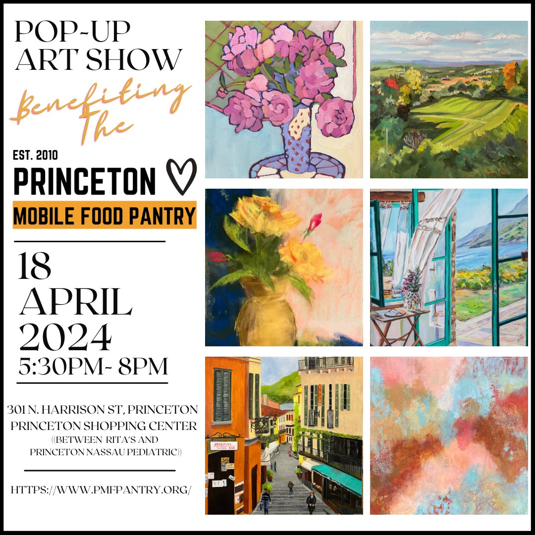 catherinejmartzloff.com/events/  #artshow #fundraiser #princetoncommunity #paintings #colorful #joy #spring #decorate #love #spreadthejoy #eliminatehunger