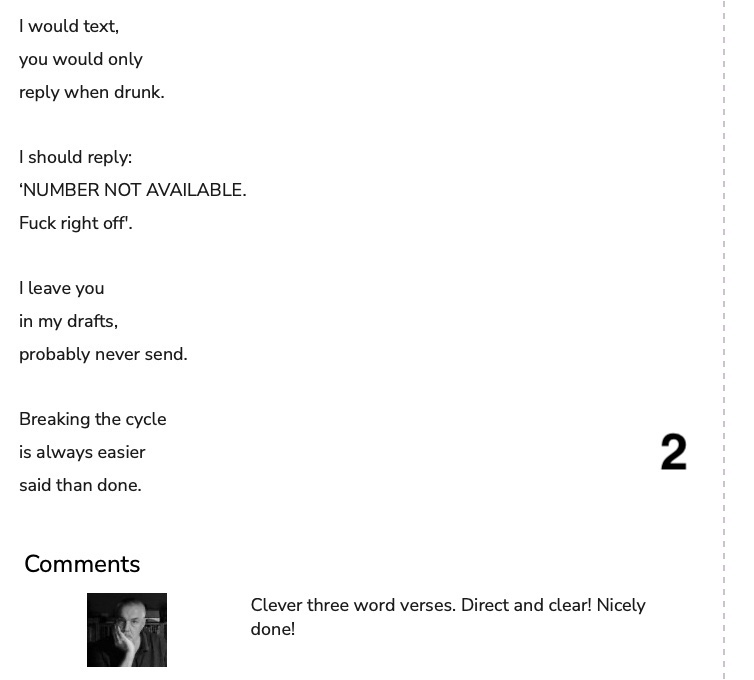 'Clever three word verses. Direct and clear! Nicely done!' New poem: 'Three Hard Words' #poet #queerwriting #poetry #poem