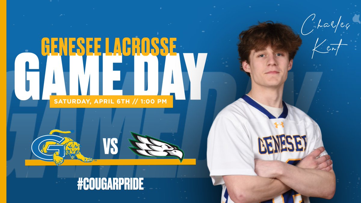 GAMEDAY!! Men's Lacrosse takes on Mohawk Valley CC at Home. Stop by to support your Cougars!! #CougarPride