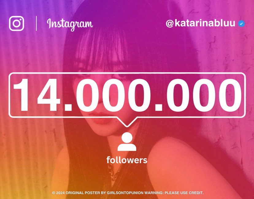 #KARINA has surpassed 14 Million Followers on Instagram.

🔗: instagram.com/katarinabluu?i…

#GirlsOnTop #걸스온탑 #GOT #GOT_the_beat #갓더비트 @GirlsOnTop_SM