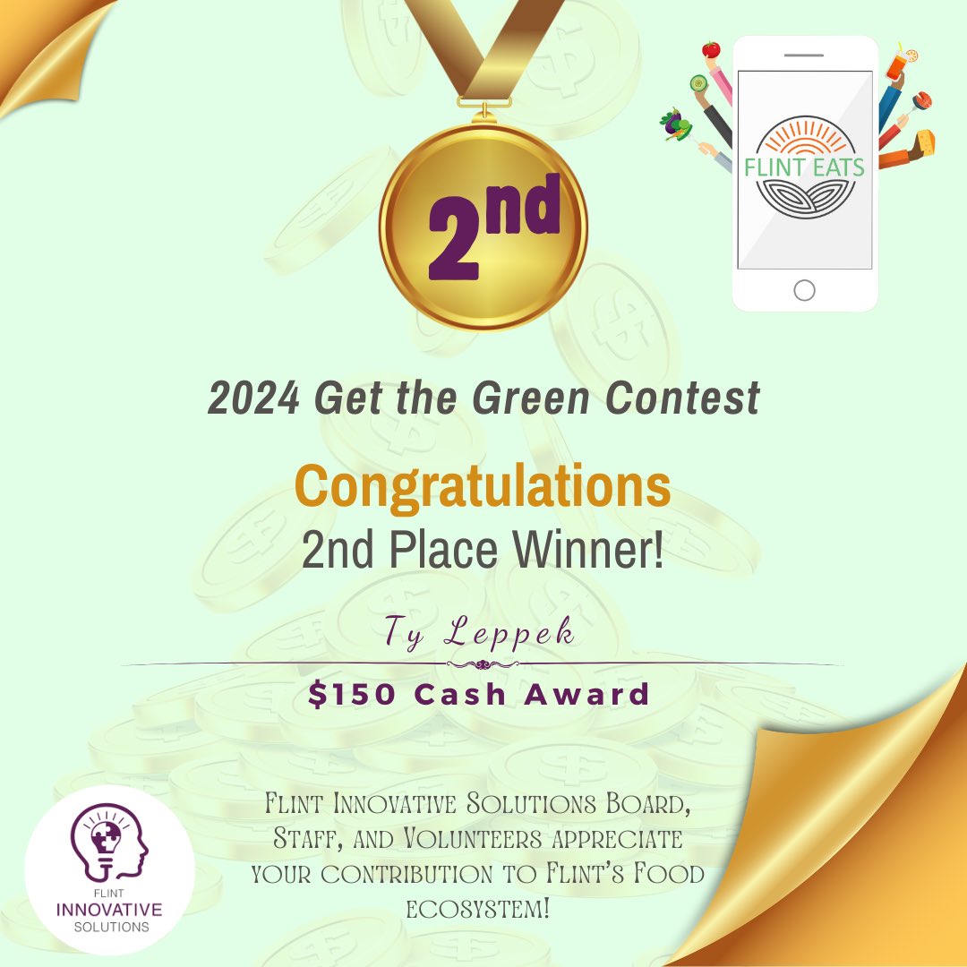 SolutionsFlint's tweet photo. Congratulations to our three winners in our Get the Green Contest! We appreciate your efforts in promoting healthy eating and healthy lifestyles!

Continues to use, share, and support our app to better our communities! 🌱💡

Flint Eats App:
https://t.co/H6txEIbS5u https://t.co/ZwgHjecdKy