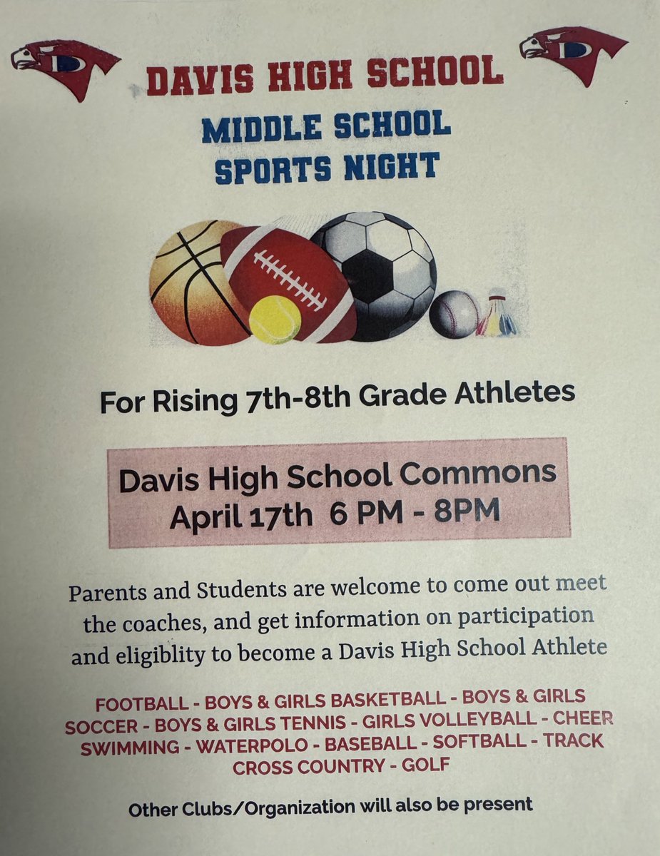 Middle School Night - April 17th from 6 to 8 PM! #BOD #BBB