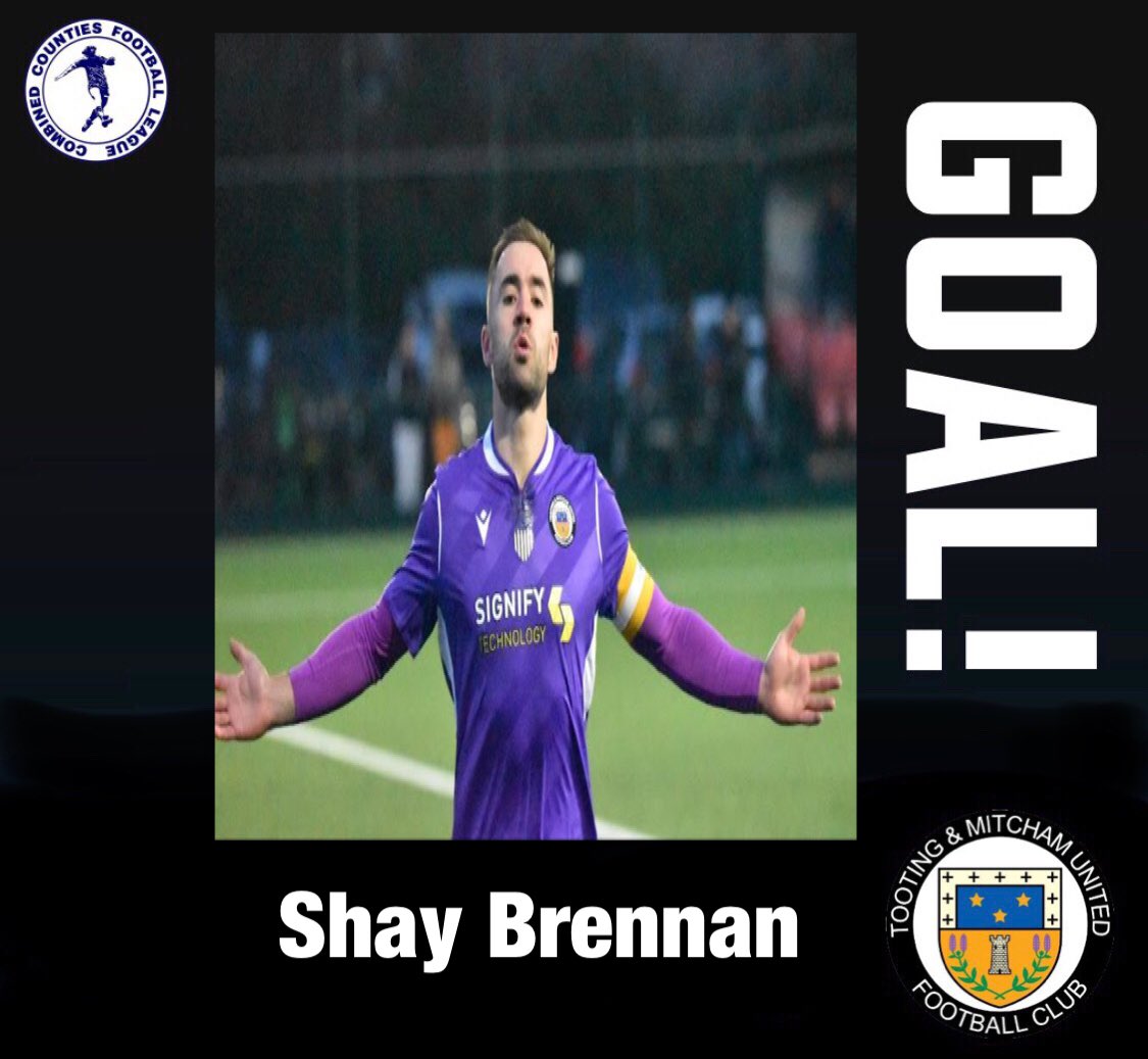 Goooaalll. Shay Brennan scores with a well executed penalty into the bottom right corner. Guildford City 0-2 Tooting & Mitcham