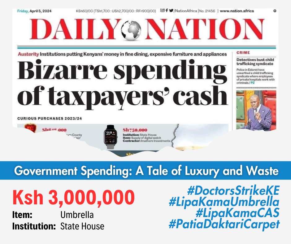 Medics254's tweet photo. A country paying 70% of its income to DEBT shouldn't be consuming like this.

We can't be misusing our borrowed productivity without caution as a nation.

This is why crucial dockets like HEALTH, Transport and Agriculture are suffering significantly.

We shall not remain MUTE. https://t.co/6jnE9EdUd2