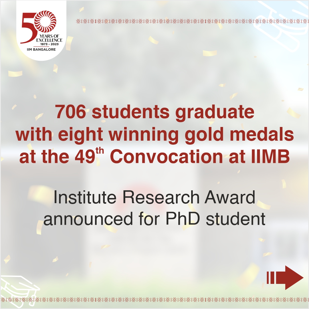 iimb_official's tweet photo. https://t.co/TKY4bzD0tt

#IIMB #GoldMedalists #Academic #Achievement #Awards #49thConvocation #IIMBangalore #Women #Achievers #EmpoweredWomen #InspiringWomen #Research #Award #Recognition #Strategy #PhD #PGPEM #EPGP #PGP #PGP_BA https://t.co/ZxZbogcFVy