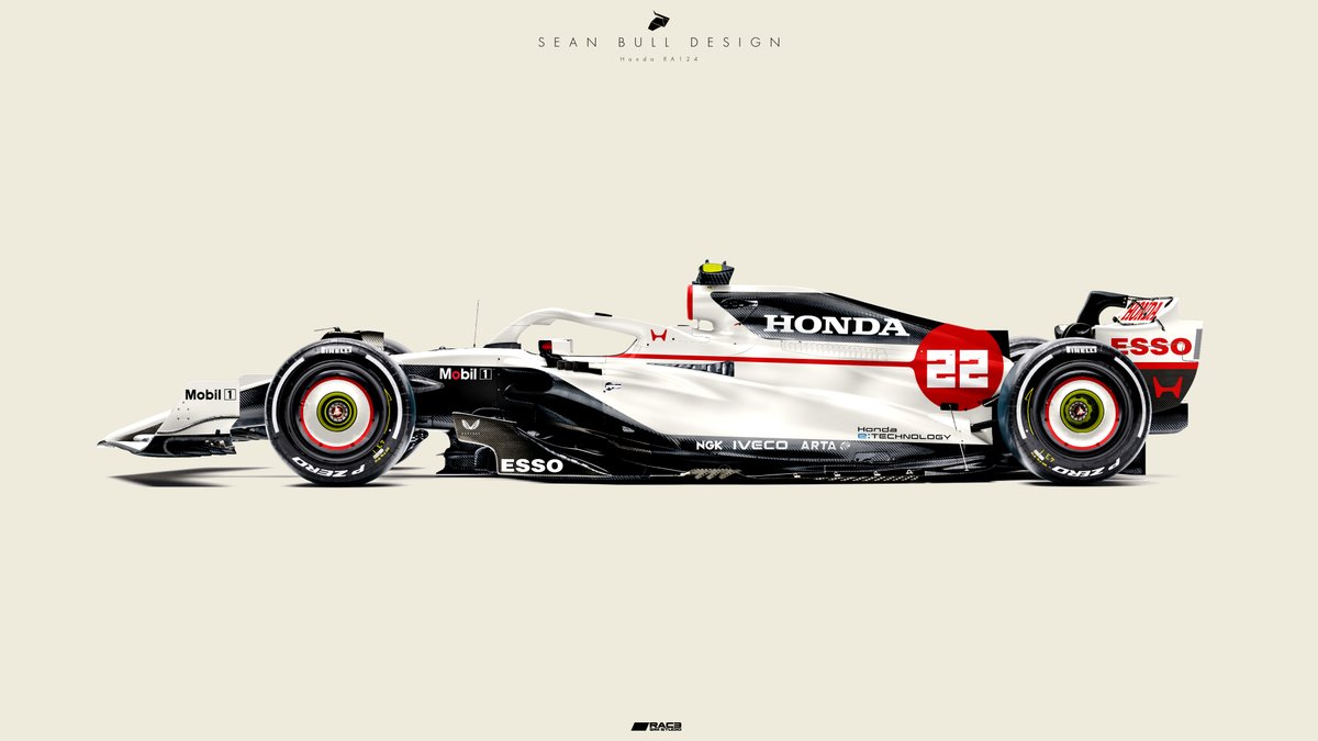 2024 Honda F1 livery concept Alternative F1 history scenario in which Honda decide to double down and return to a works team rather than withdraw from the sport (only to half return) in 2021 3D model licensed by @RaceSimStudio #Honda #HondaF1 #Livery #Liverydesign #F1JP