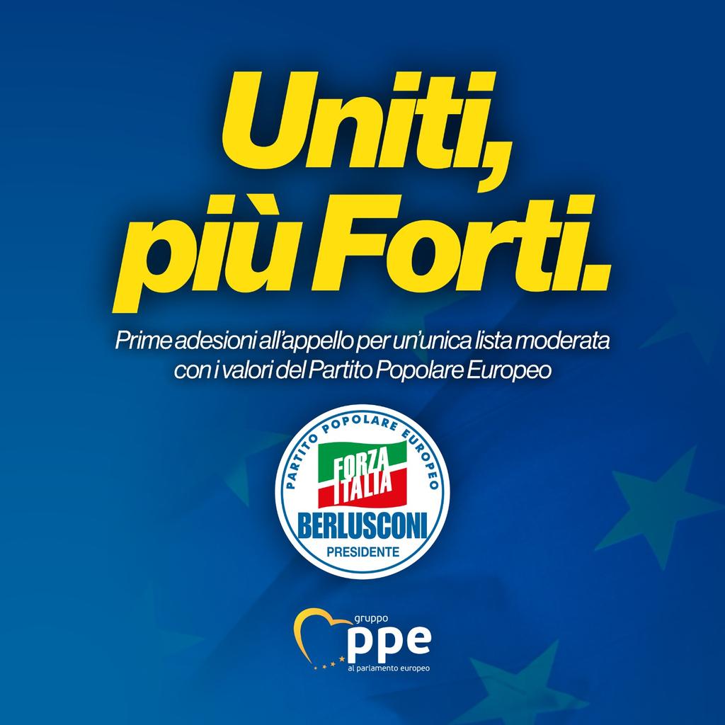 Uniti, siamo più forti. L’appello, rivolto ai movimenti civici che condividono gli stessi valori del Partito Popolare Europeo ha già le sue prime importanti adesioni.