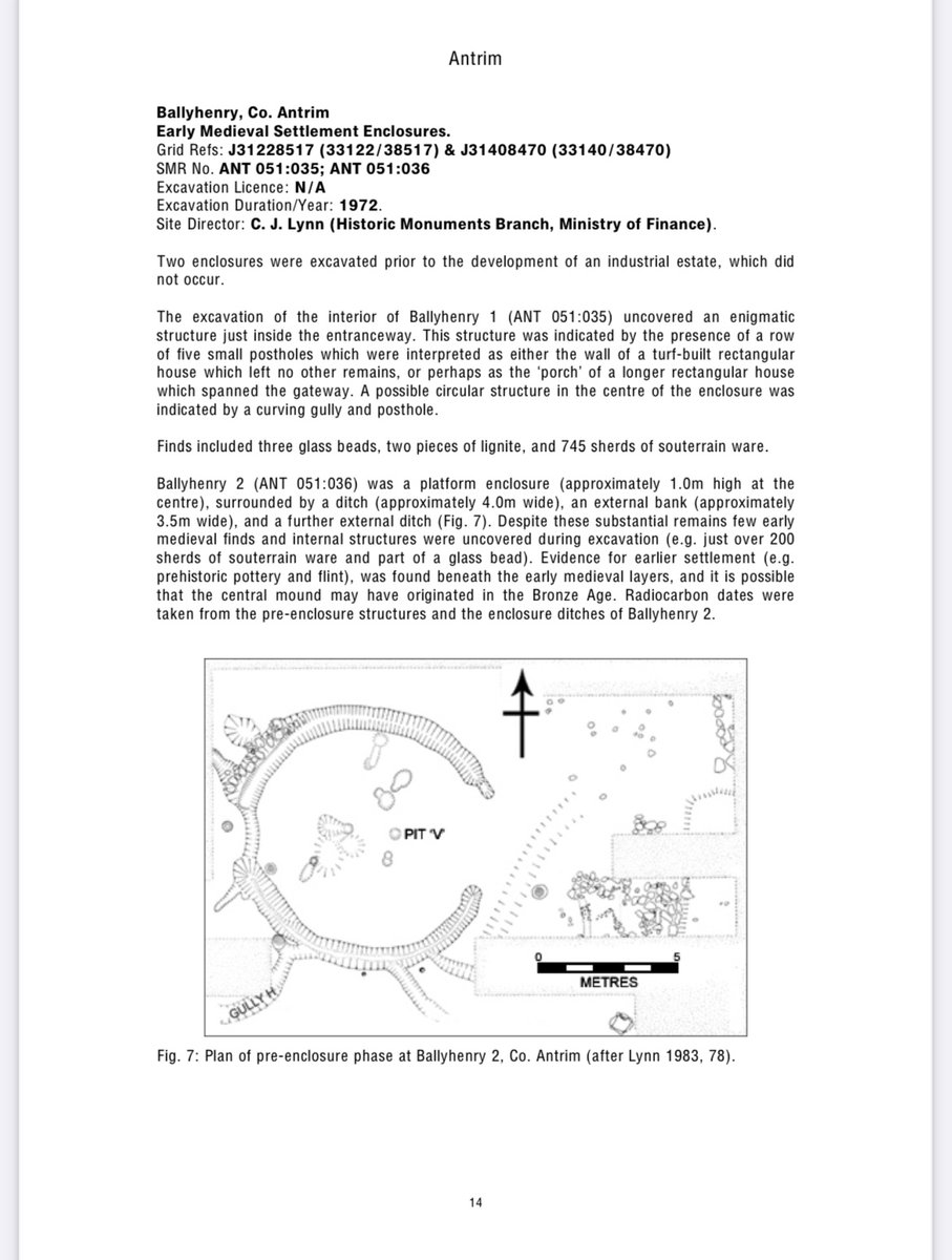 “Early Medieval Dwellings and Settlements in Ireland, AD 400-1100: Vol. 1 Text. & Vol. 2 Site Gazetteer” of hundreds of early medieval sites, with plans, drawings & c14 dates - our EMAP reports can all be downloaded from UCD Library research repository researchrepository.ucd.ie/server/api/cor…